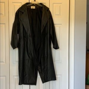 Black Leather Trench Coat